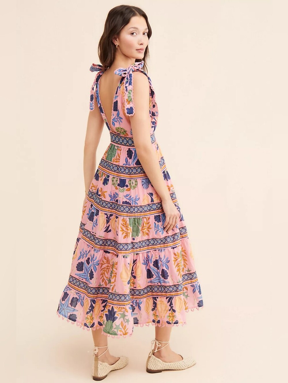 FARM Rio Seashell Tapestry Midi Dress M - Picture 4 of 9